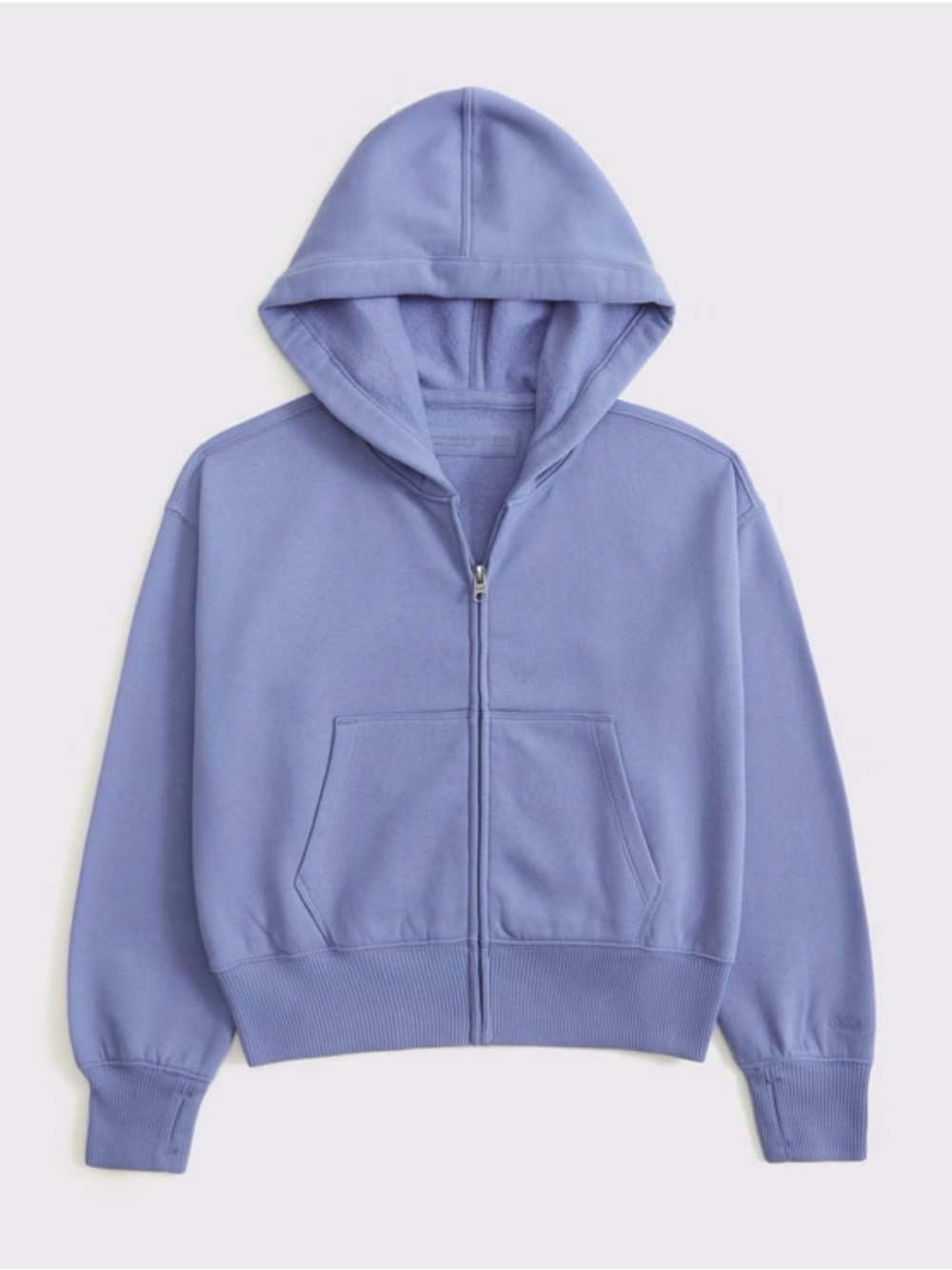Abercrombie Kids Essential Full-Zip Hoodie Periwinkle Blue Girls’ Size 9 - 10
